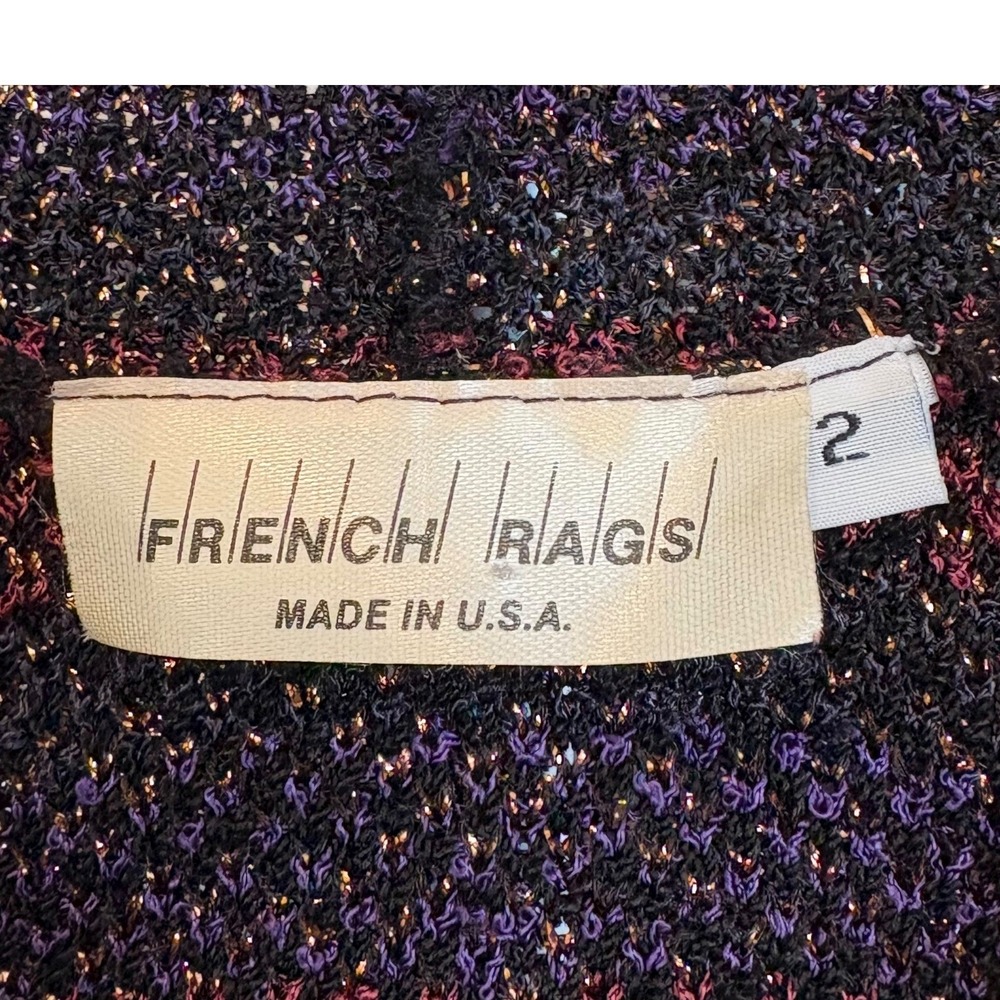 French Rags (Brenda French) Open Front Knit Cardigan Metallic Size M - Picture 4 of 5